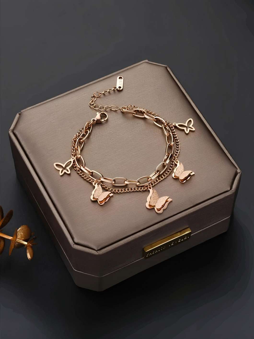 Stainless Steel & Copper Gold-Plated Bracelet